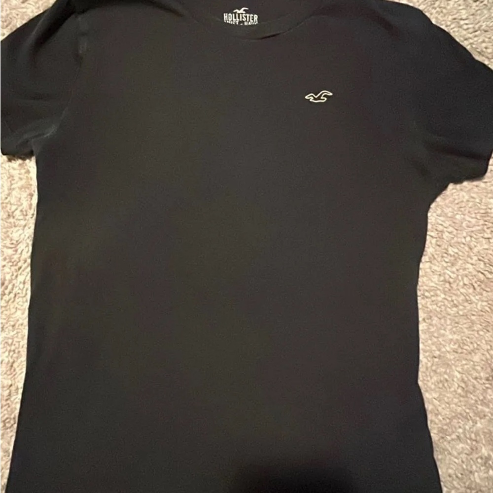 Hollister Jet Black Tee with Logo